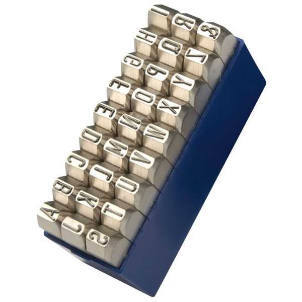 Juego abecedario N. 1 extra-extra 27 piezas (A-Z) - Especial para acero Inox (8 mm) GRAVUREM