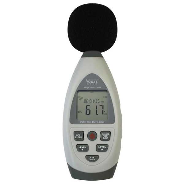 Medidor del nivel de sonido electrónico digital, Rango de medición dBA/dBC. 30-80/ 50-100/ 60-110/ 80-130 VOGEL