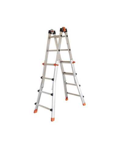 Escalera telescópica multiposición de aluminio PEPPina de 125 kg (4+4 peldaños) GIERRE