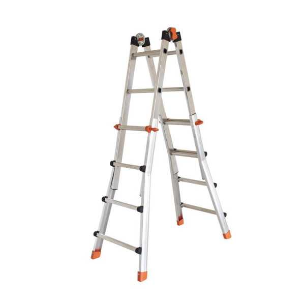 Escalera telescópica multiposición de aluminio PEPPina de 125 kg (4+4 peldaños) GIERRE