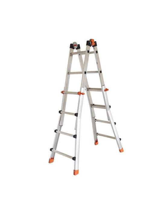 Escalera telescópica multiposición de aluminio PEPPina de 125 kg (4+4 peldaños) GIERRE
