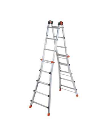 Escalera telescópica multiposición de aluminio PEPPina de 125 kg (5+5 peldaños) GIERRE