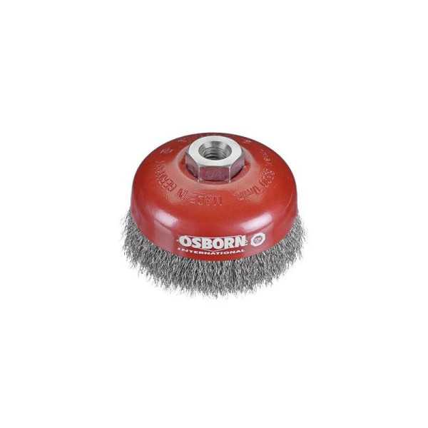 Cepillo taza inox de alambre ondulado con tuerca M14 y filamento Ø 0.30 mm (80x30 ) OSBORN