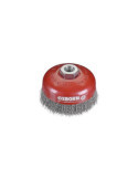 Cepillo taza acero de alambre ondulado con tuerca M14 y filamento Ø 0.30 mm (125x30 ) OSBORN