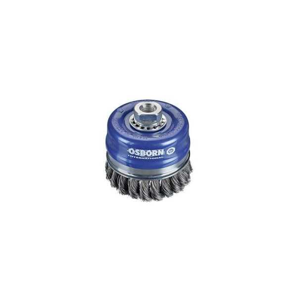 Cepillo taza inox de alambre trenzado con tuerca M14 y filamento Ø 0.50 mm (80x(25+25) ) OSBORN