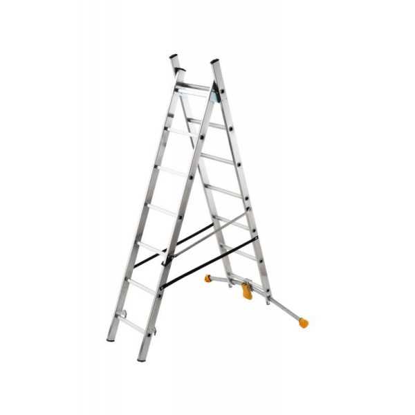 Escalera combinada de 2 tramos con estabilizador curvo HobbyLOT (2x7) HAILO