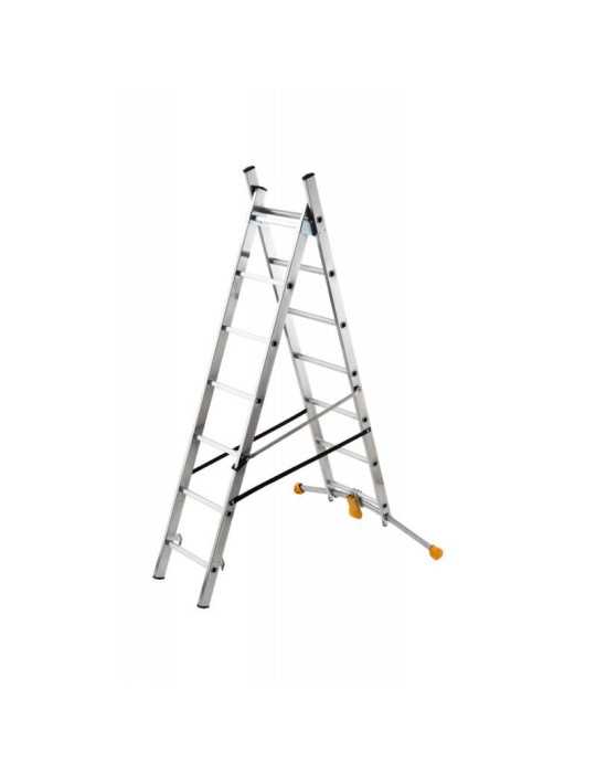 Escalera combinada de 2 tramos con estabilizador curvo HobbyLOT (2x7) HAILO