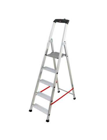 Escalera de tijera profesional Alu PRO (5 peldaños) HAILO