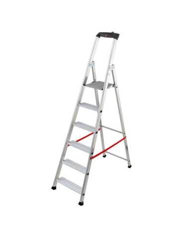 Escalera de tijera profesional Alu PRO (6 peldaños) HAILO