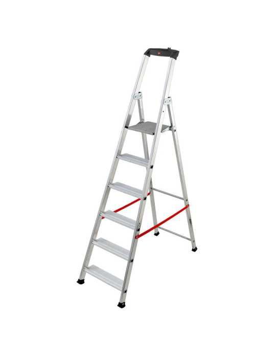 Escalera de tijera profesional Alu PRO (6 peldaños) HAILO