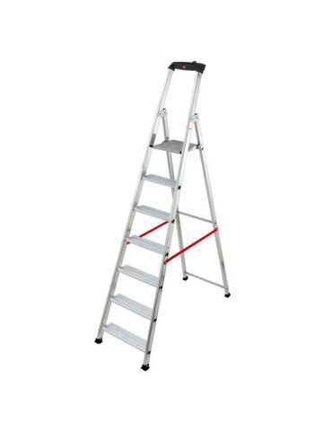 Escalera de tijera profesional Alu PRO (7 peldaños) HAILO