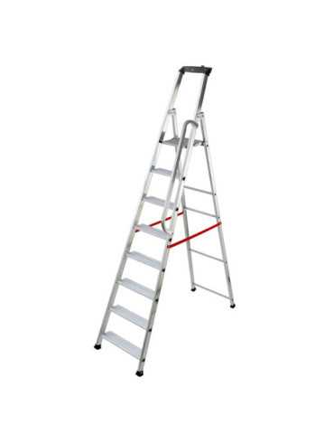 Escalera de tijera profesional Alu PRO (8 peldaños) HAILO