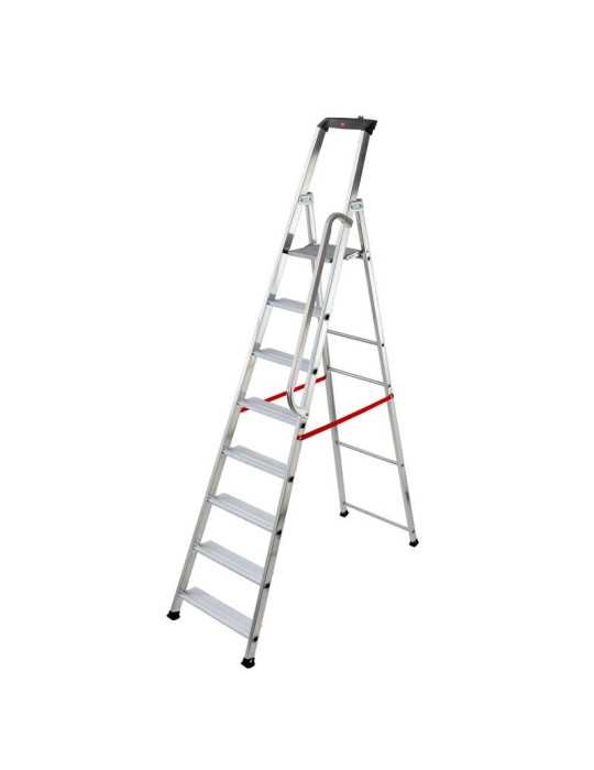 Escalera de tijera profesional Alu PRO (8 peldaños) HAILO