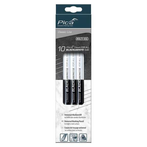 Lápiz universal Pica Classic Black-White 546 (en caja de 10 uds.) PICA