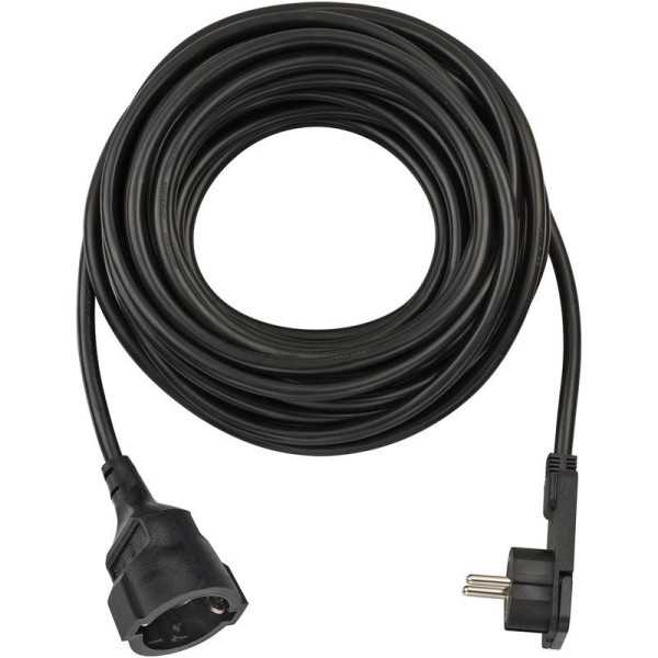 Alargador eléctrico IP20 H05VV-F3G1,5 de 10 m (Negro) con clavija plana BRENNENSTUHL