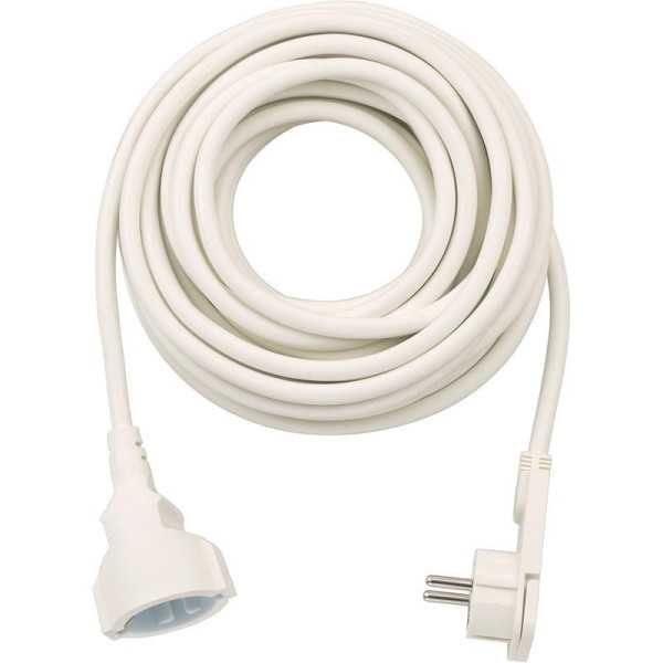 Alargador eléctrico IP20 H05VV-F3G1,5 de 10 m (Blanco) con clavija plana BRENNENSTUHL