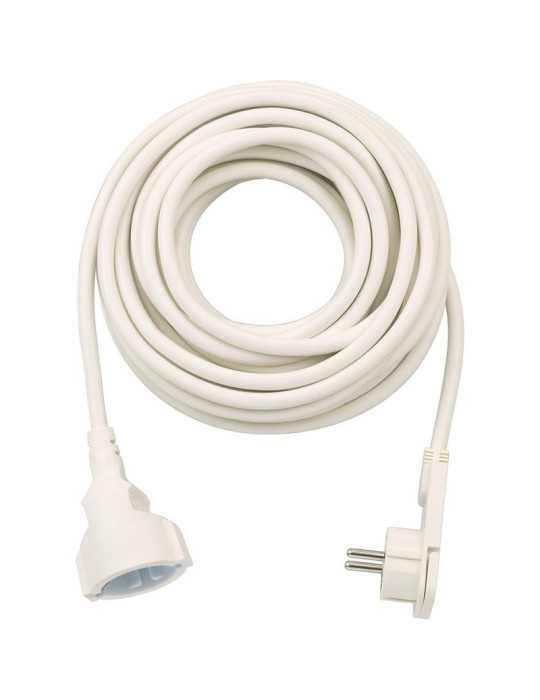 Alargador eléctrico IP20 H05VV-F3G1,5 de 10 m (Blanco) con clavija plana BRENNENSTUHL
