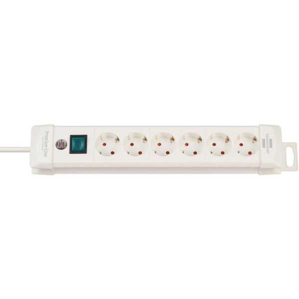 Base múltiple Premium-Line blanca con varias posibilidad de instalación y fijación (6 tomas) BRENNENSTUHL