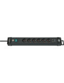 Base múltiple Premium-Line con varias posibilidad de instalación y fijación (6 tomas + 2 puertos USB) BRENNENSTUHL