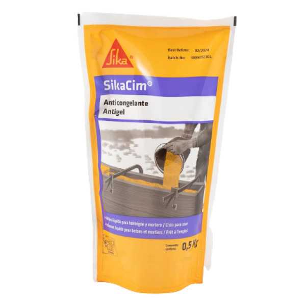 Lote de 18 unidades SikaCim Anticongelante 0,5 KG Bolsa SIKA