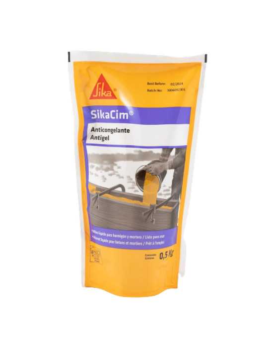Lote de 18 unidades SikaCim Anticongelante 0,5 KG Bolsa SIKA