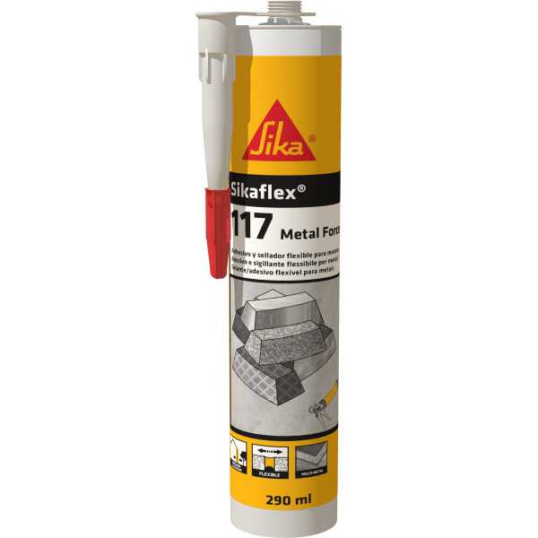 Lote de 3 unidades Sikaflex-117 Metal Force gris claro 290 ML Cartucho SIKA