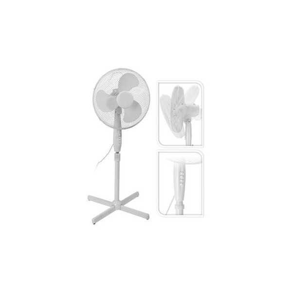Ventilador De Pie 45W. 3 Velocidades. Color Blanco ELEKTRO3