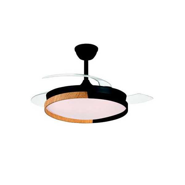Ventilador Techo Dc Ecoro 45W 4400Lm Negro/Madera CRISTALRECORD