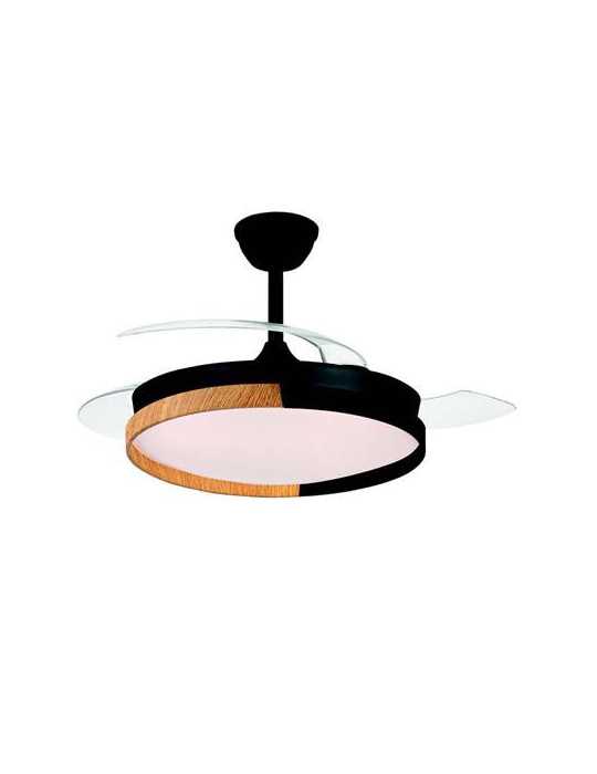 Ventilador Techo Dc Ecoro 45W 4400Lm Negro/Madera CRISTALRECORD