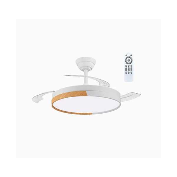 Ventilador Techo Ecoro Dc 48W 5000Lm Blanco/Madera CRISTALRECORD