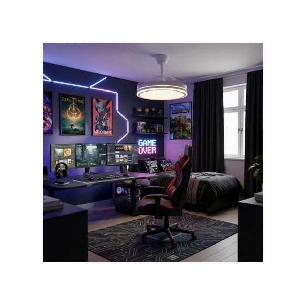 Ventilador Techo Night Evo Dc 60W 3Cct/Dim Bco App CRISTALRECORD