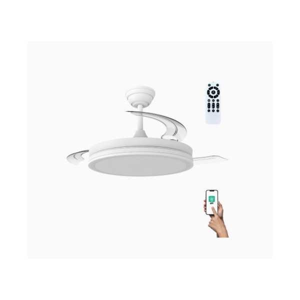 Ventilador Techo Night Evo Dc 60W 3Cct/Dim Bco App CRISTALRECORD