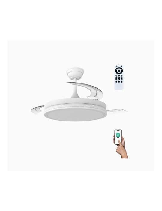 Ventilador Techo Night Evo Dc 60W 3Cct/Dim Bco App CRISTALRECORD