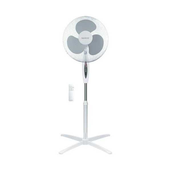 Ventilador Pie Nametil con mando y Temporizador 43Cm 45W Blanco GARSACO