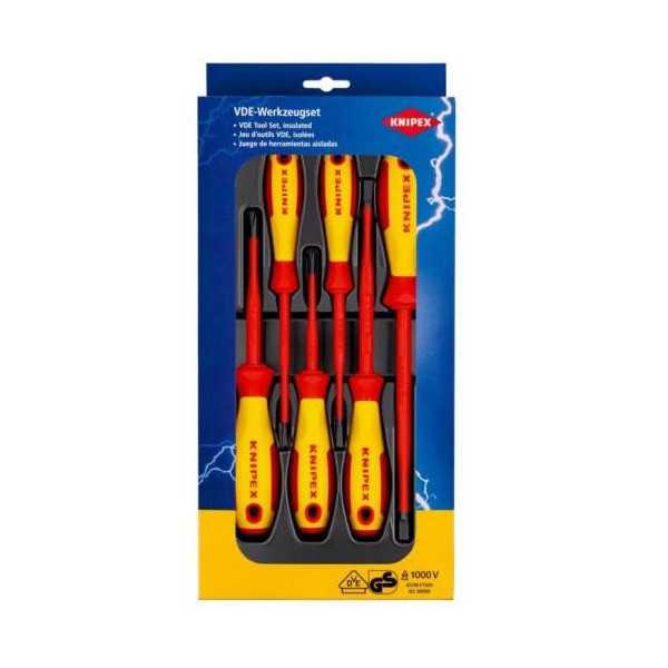 Juego 6 destornilladores aislados 1000V.0020 12V02 KNIPEX
