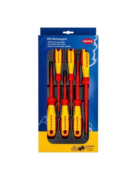 Juego 6 destornilladores aislados 1000V.0020 12V02 KNIPEX