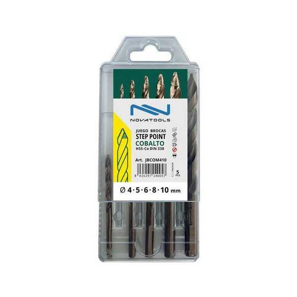 Estuche brocas multi step hss-co 4-5-6-8-10MM NOVATOOLS