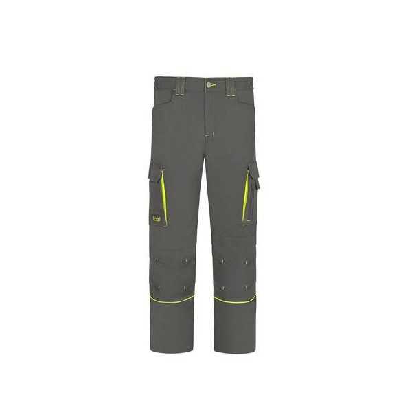 Pantalon stretch con vivos fluor gris L9000 Talla 46 VESIN