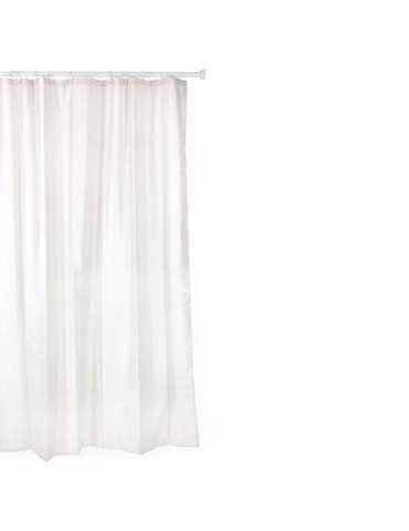 Cortina baño poliester 220X200 blanco anillas TATAY