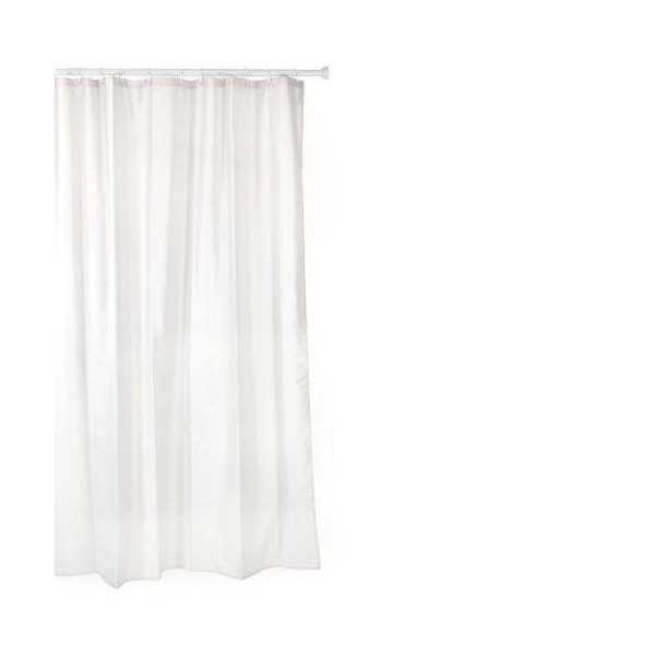 Cortina baño poliester 220X200 blanco anillas TATAY