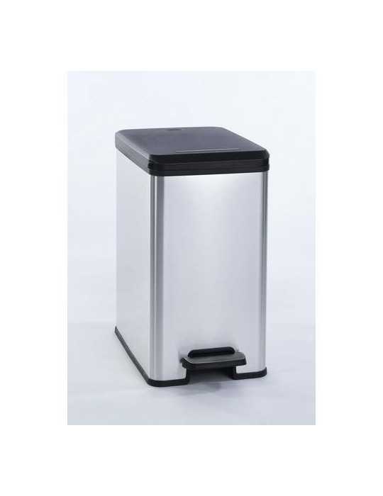 Cubo iml metalizado cierre pedal slim 40L 213298 CURVER