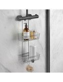 Estante doble cesta ducha origin lava ngr 26X16X55 METALTEX