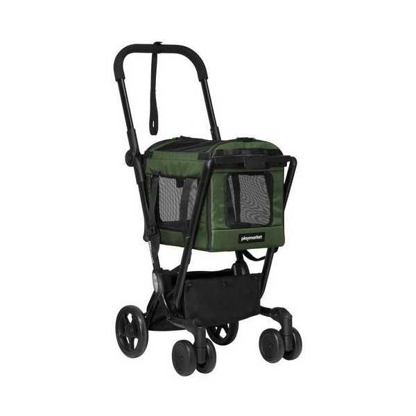 Carro de mascotas plegable 4 ruedas 15KG negro PLAY