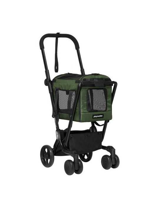 Carro de mascotas plegable 4 ruedas 15KG negro PLAY