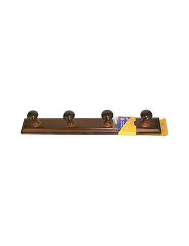 Percha madera 4 pomos natural 134 HERDASA
