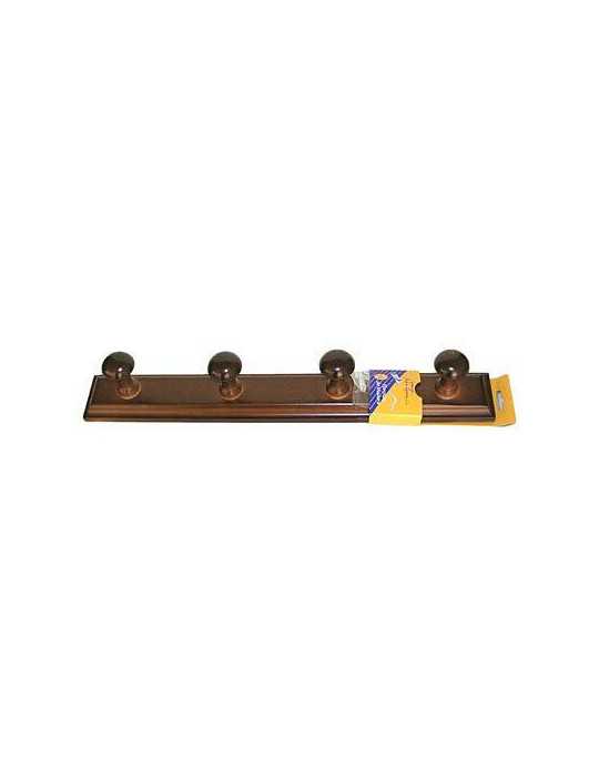 Percha madera 4 pomos natural 134 HERDASA