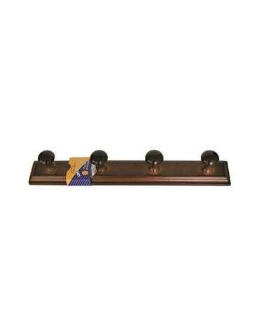 Percha madera 4 pomos nogal 134 HERDASA