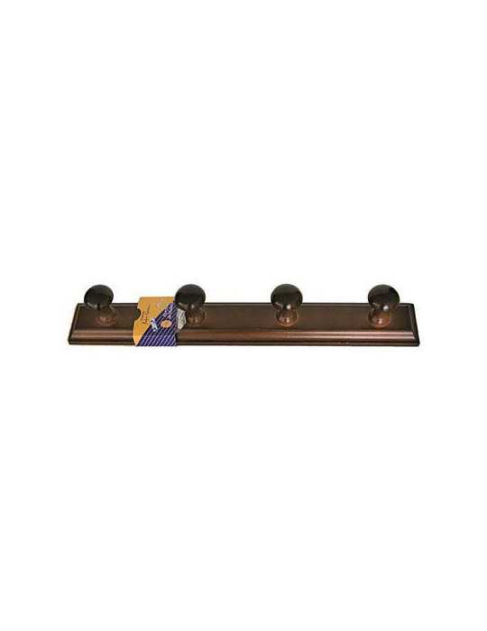 Percha madera 4 pomos nogal 134 HERDASA
