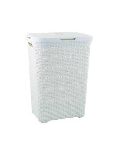 Cesto natural con tapa style 60 l. blanco 189207 CURVER