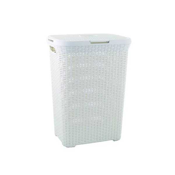 Cesto natural con tapa style 60 l. blanco 189207 CURVER